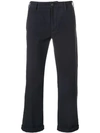 Fortela Cropped Straight Leg Trousers In Blue