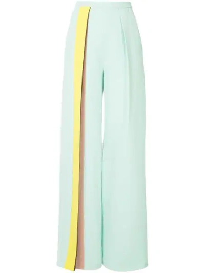 Delpozo High Waist Palazzo Pants In Green