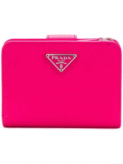 Prada Small Zip Around Wallet - Pink