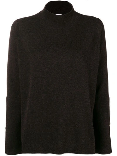 Hope High Neck Knit Sweater - Brown