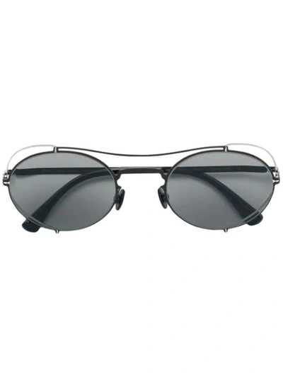 Mykita X Maison Margiela Round-frame Sunglasses In Black