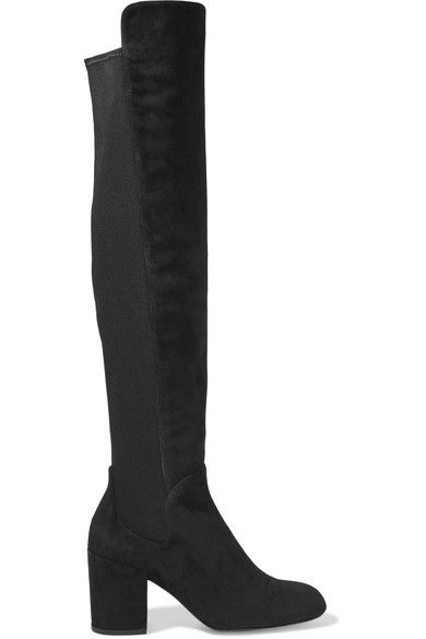 Stuart Weitzman Halftime Suede And Stretch-crepe Over-the-knee Boots ...