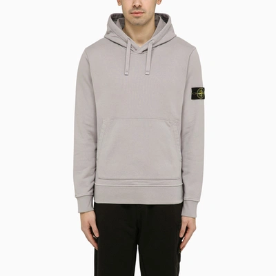 Stone Island Light Grey Sweatshirt Hoodie With Logo In Grey