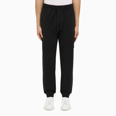 Stone Island Navy Cotton Jogging Trousers In Blue