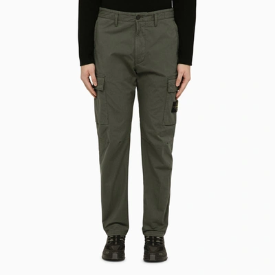 Stone Island Musk Green Regular Trousers In Cotton