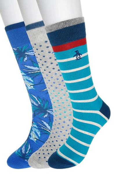 Original Penguin Maui Palms Crew Socks In Blue