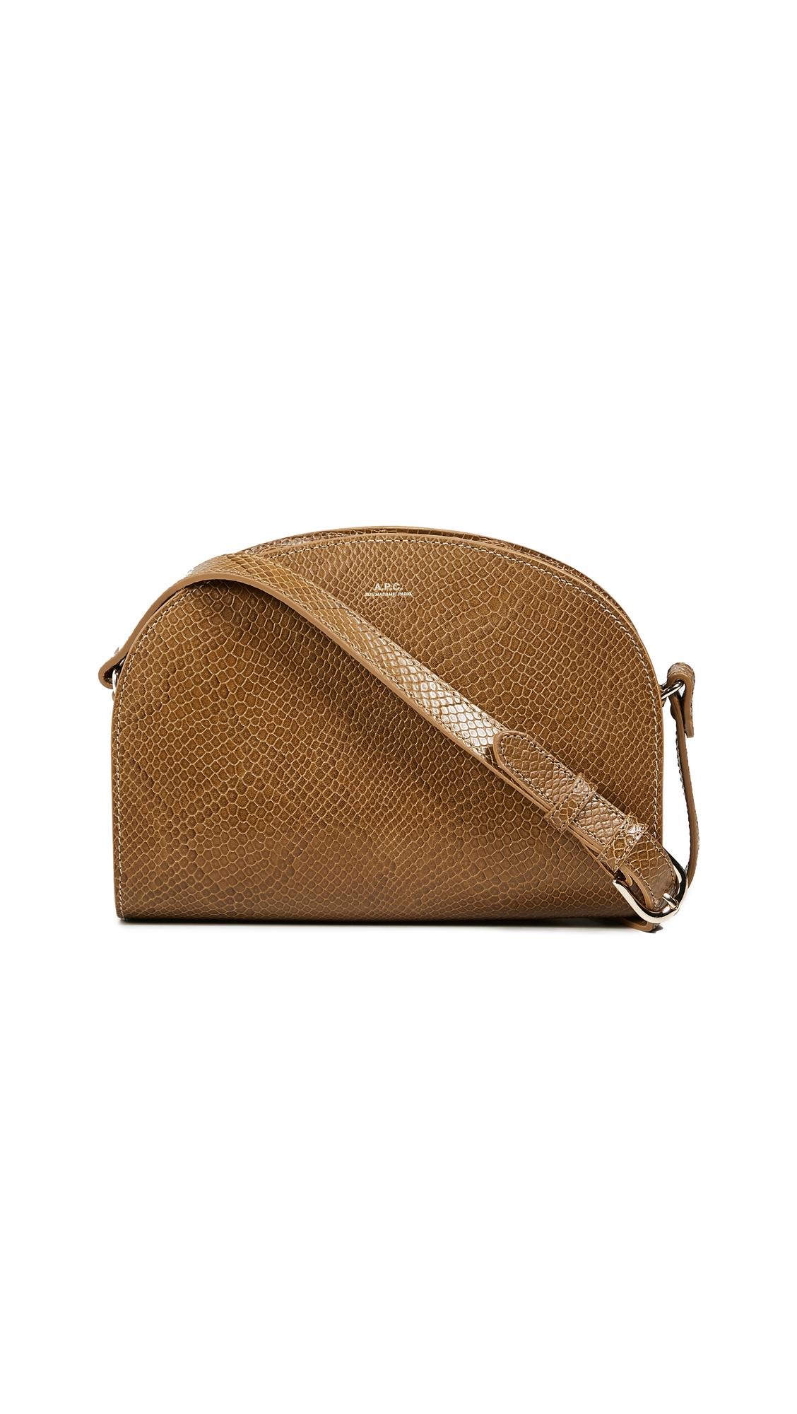 A P C Half Moon Bag In Camel Modesens