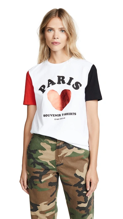 Etre Cecile Paris Souvenir T-shirt In Black/white/red