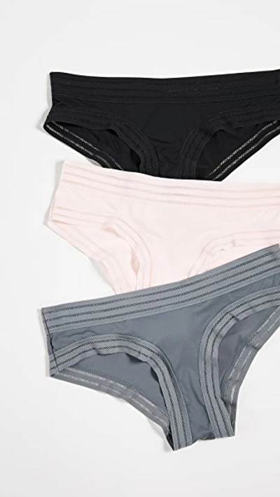 Honeydew Intimates Micki 3 Pack Hipster Panties In Black/petal Pink/graphite