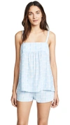 Three J Nyc Jolie Checked Silk Pajama Set In Blue