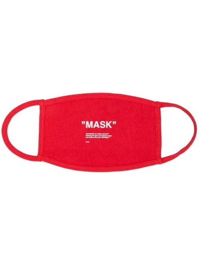 Off-white "mask" Printed Cotton Mask In Red