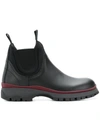 Prada Chelsea Trek-sole Leather Boots In Black