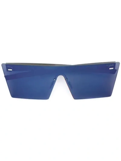 Retrosuperfuture Mirrored Squared Sunglasses In Blue