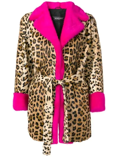 Simonetta Ravizza Leopard Print Fur Coat In Brown