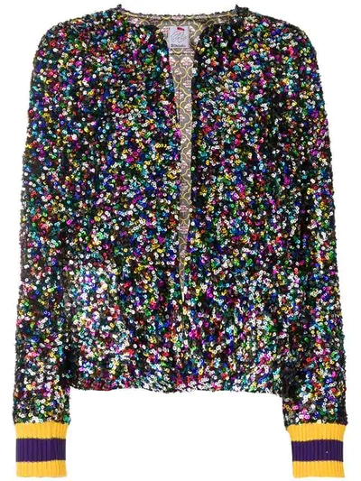 Ultràchic Sequin Embroidered Jacket In Multicolor