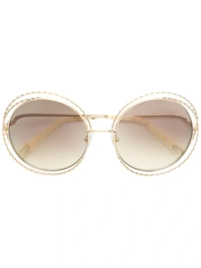 Chloé Eyewear Oversized Wired Sunglasses - Metallic