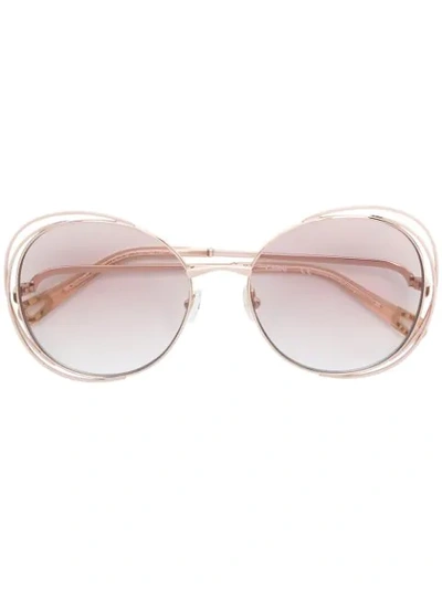 Chloé Oversized Frame Sunglasses In Metallic