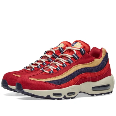 Nike Men's Air Max 95 Premium Casual Shoes, Red In Red