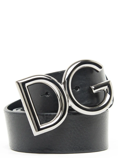 Dolce & Gabbana 'dg' Belt In Black
