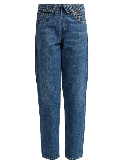 Jean Atelier Flip Fold-over Embroidered Jeans In Blue