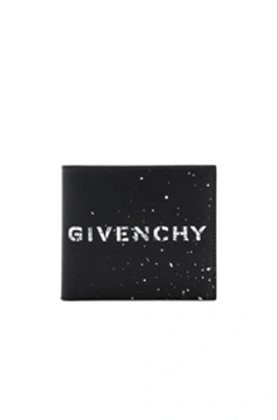 Givenchy Calfskin Graffiti Logo Wallet In Black
