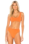 Bond Eye Heatwave Rib Crop Bikini Top In Orange