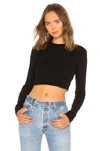 Cotton Citizen Venice Crop Long Sleeve In Jet Black