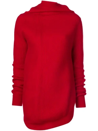 Jil Sander Cowl Neck Jumper In Red