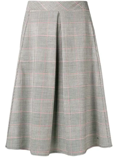 Ultràchic Tartan Pleated Midi Skirt - Grey