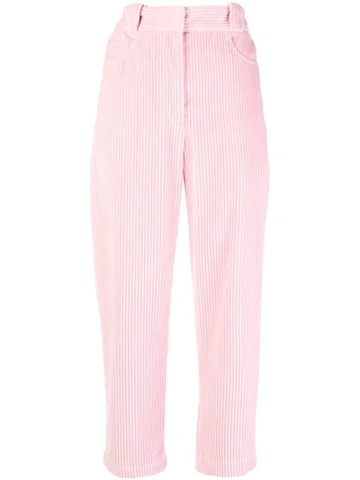 Cedric Charlier Cédric Charlier Cropped Corduroy Trousers - Pink