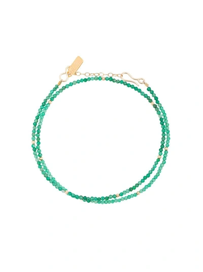 Hues Bead Double Wrap Bracelet In Green