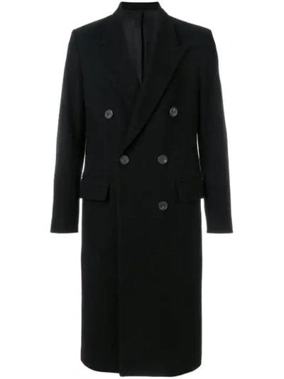 Ami Alexandre Mattiussi Double Breasted Long Coat In Black