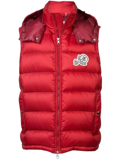 Moncler Padded Gilet In Red