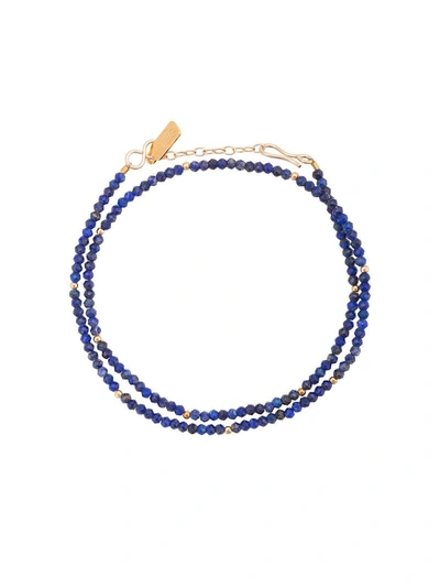 Hues Bead Double Wrap Bracelet - Blue