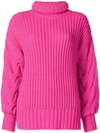 P.a.r.o.s.h Turtleneck Ribbed Jumper In Pink