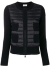 Moncler Padded Zip Front Cardigan In Black