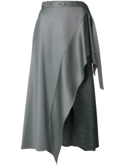 Ssheena Panelled Asymmetric Skirt In Grey