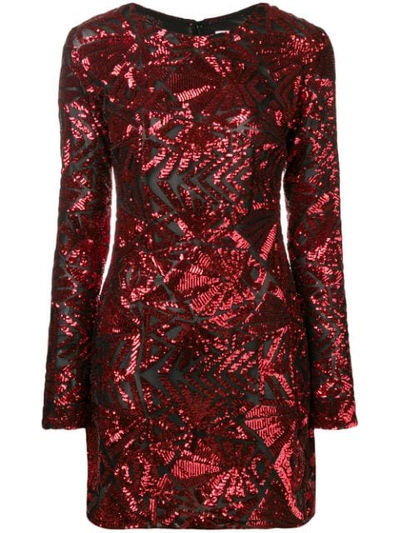P.a.r.o.s.h Sequin Pattern Dress In Red