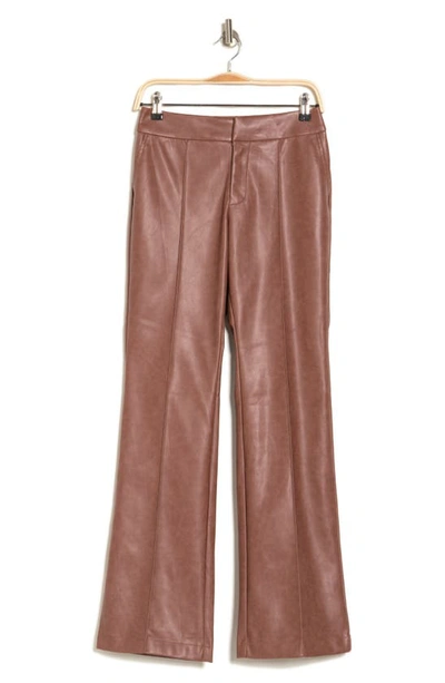 Avec Les Filles Faux Leather Flare Pants In Madera