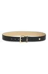 Vince Camuto Horsebit Belt In Black Gold