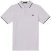 Fred Perry Extra Trim Fit Twin Tipped Pique Polo In Purple