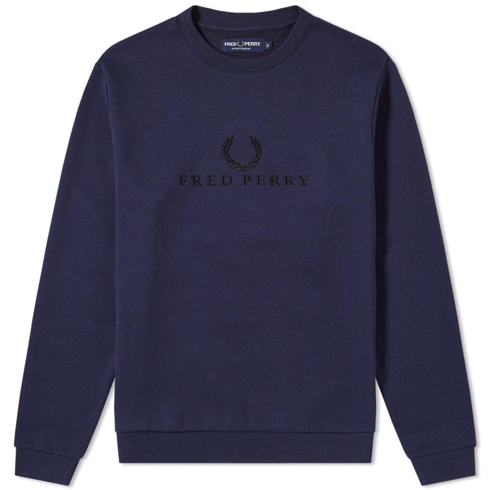 Navy fred perry sweatshirt hotsell