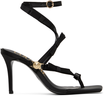 Versace Jeans Couture Black Emily Heeled Sandals In Schwarz