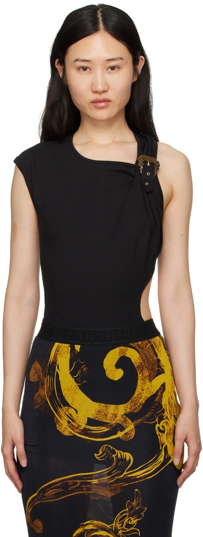 Versace Jeans Couture Black Buckle Bodysuit In E899 Black