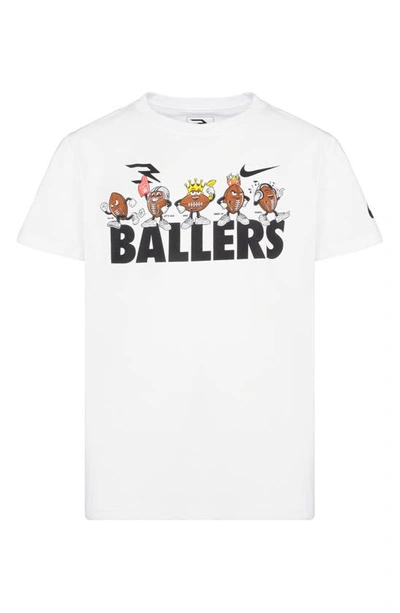 3 Brand Kids' Ballers Graphic Tee In White