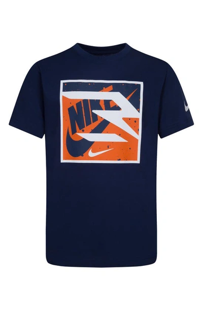3 Brand Kids' Rwb Nike X Futura Box Logo Graphic T-shirt In Midnight Navy
