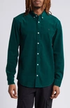 Carhartt Madison Cotton Corduroy Button-down Shirt In Chervil / Black