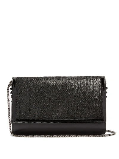 Christian Louboutin Paloma Sequin-embellished Clutch Bag In Black