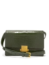 Saint Laurent - Bellechasse Medium Crocodile Effect Leather Bag - Womens - Dark Green