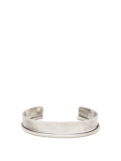 Title Of Work Double Cuff Bracelet In Silver